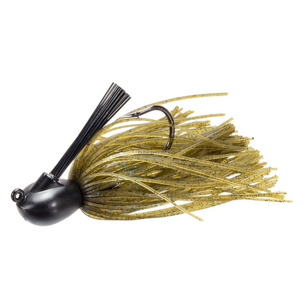 Picture of Keitech Tungsten Model I Casting Jig, Green Pumpkin Blue Flake, 1/4Oz, #2/0 Hook, Hand Glued Fiber Guard, Sr40 Skirt, 1/Bg
