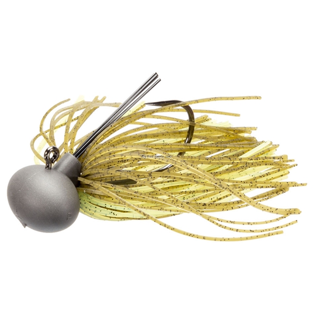Picture of Keitech Tungsten Model II Football Jig, Green Pumpkin Chartreuse, 1/4Oz, #2/0 Hook, Hand Glued Fiber Guard, Sr40 Skirt, 1/Bg