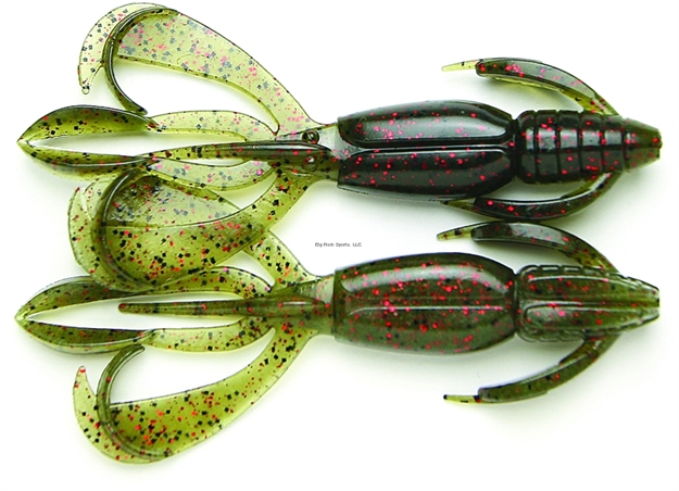 Picture of Keitech Watermelon Red Flake, 3.6" Twin Tail Craw / Creature, 7 Per Pack, Bag & Blister Pack, Strong Squid Scent Infused