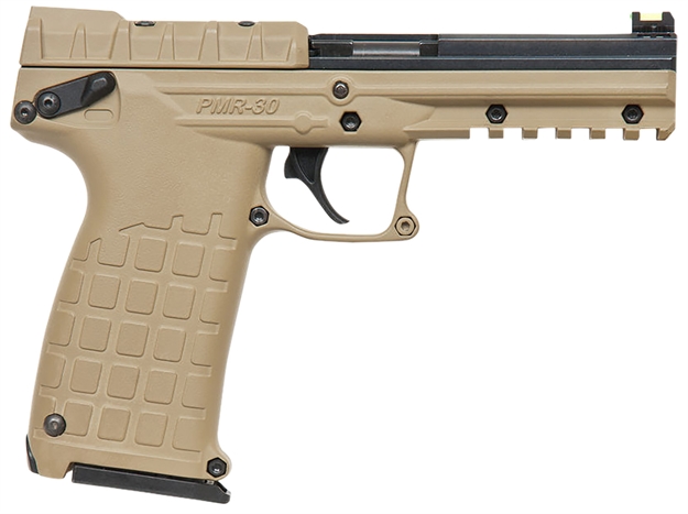 Picture of  Kel-Tec Pmr30tan10 Pmr30  22 Wmr 10+1 4.30" Black Fluted Steel Barrel, Black/Tan Serrated Slide, Tan Polymer Frame W/Picatinny Rail, Tan Textured Polymer Grip 640832009545