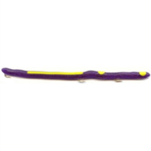 Picture of Kellys Striper Pre-Rigged Plastic Worm, 5 1/2", 3 SZ 6 Hooks, Purple/Yellow