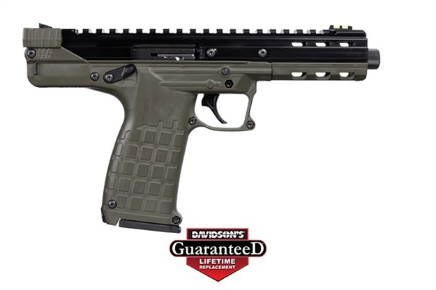 Picture of  Kel-Tec Cp33grn Cp33  22 LR 33+1 5.50" Black Ported/Threaded Barrel, Serrated/Optic Ready Slide, Green Polymer Frame W/M-Lok, Green Polymer Grip, Ambidextrous