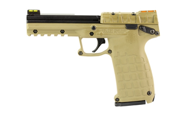 Picture of  Kel-Tec Pmr30tan10 Pmr30  22 Wmr 10+1 4.30" Black Fluted Steel Barrel, Black/Tan Serrated Slide, Tan Polymer Frame W/Picatinny Rail, Tan Textured Polymer Grip 640832009545