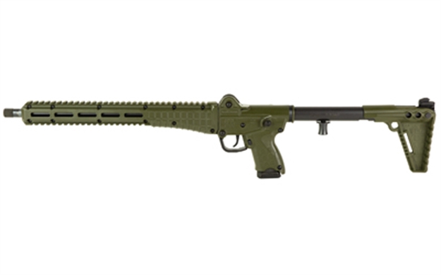 Picture of  Kel-Tec Sub2k9glkgrn Sub2000 Gen3 9Mm Luger 15+1 16.15" Black Steel Threaded Barrel, Green Picatinny Rail Aluminum Receiver, M-Lok Handguard, Green Synthetic Folding Stock, Black Polymer Grip