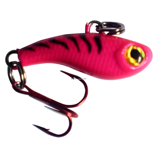 Picture of Kenders T-Rip Tungsten Mini Vibe Lure Pink Tiger Glow 1/2" - #16 Treble Hook