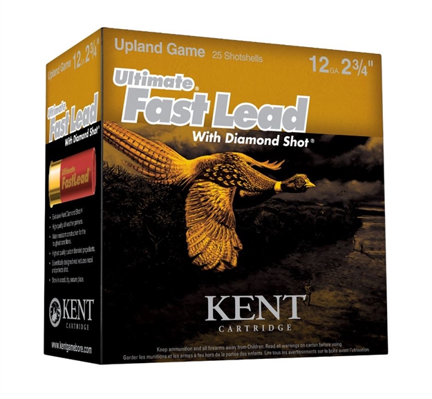 Picture of Kent Cartridge Ultimate Fast Lead Diamond Shot Upland Shotshell 12 Ga, 2-3/4 In, No. 5, 1-3/8Oz, 4-1/2 Dr, 1475 Fps K122UFL40-#5 656308402154