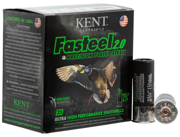 Picture of Kent Cartridge K122fs363 Fasteel 2.0  12 Gauge 2.75" 1 1/4 OZ 3 Shot 25 Bx/ 10 CS