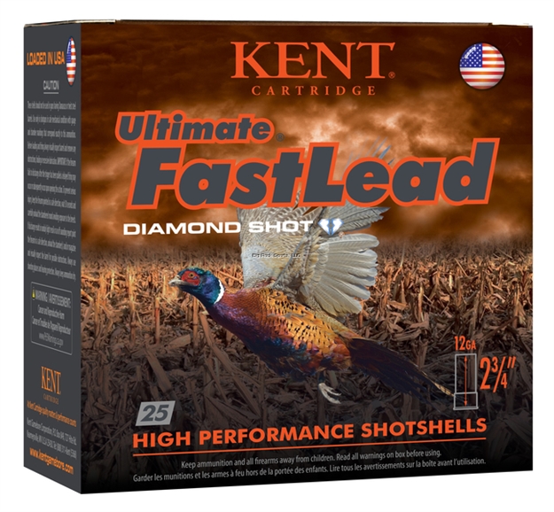 Picture of Kent Cartridge Ultimate Fast Lead Diamond Shot Upland Shotshell 12 Ga, 2-3/4 In, No. 5, 1-3/8Oz, 4-1/2 Dr, 1475 Fps K122UFL40-#5