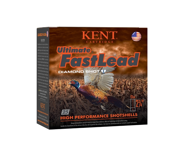 Picture of Kent Cartridge Ultimate Fast Lead Diamond Shot Upland Shotshell 12 Ga, 2-3/4 In, No. 4, 1-1/2Oz, 4-1/4 Dr, 1420 Fps K122UFL42-4