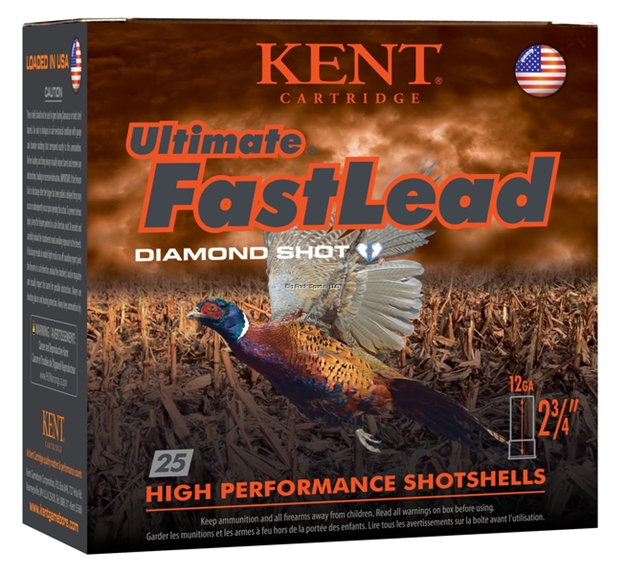 Picture of Kent Cartridge Ultimate Fast Lead Diamond Shot Upland Shotshell 12 Ga, 3 In, No. 5, 1-3/4Oz, 4-1/4 Dr, 1330 Fps K123UFL50-5 656308402352