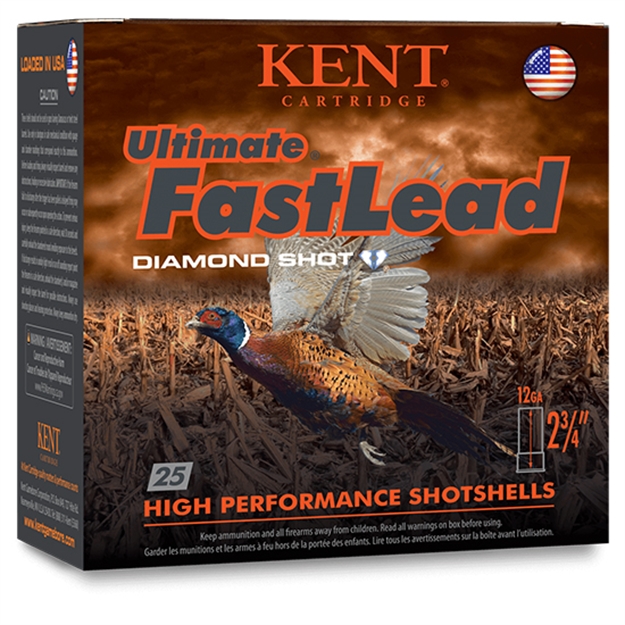 Picture of Kent Cartridge Ultimate Fast Lead Diamond Shot Upland Shotshell 12 Ga, 2-3/4 In, No. 5, 1-1/2Oz, 4-1/4 Dr, 1420 Fps K122UFL42-#5