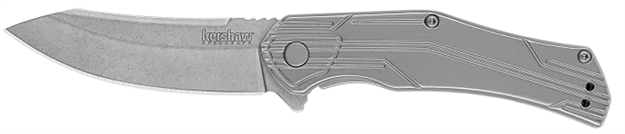 Picture of  Kershaw 1380 Husker  Edc 3" Folding Trailing Point Plain Bead Blasted 8Cr13mov SS Blade, Stonewashed Stainless Steel Handle 087171058221