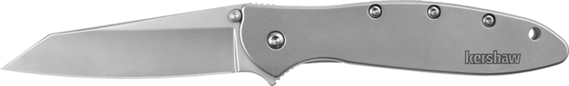 Picture of  Kershaw 1660R Leek Random Edc 3" Folding Reverse Tanto Plain Bead Blasted 14C28n Steel Blade, Silver Stainless Steel Handle