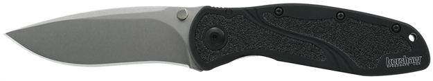 Picture of  Kershaw 1670S30v Blur  3.40" Folding Drop Point W/Recurve Plain Stonewashed Powder Coated Cpm S30v SS Blade Black Anodized Aluminum Handle Includes Pocket Clip