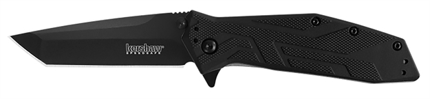 Picture of  Kershaw 1990 Brawler  3" Folding Tanto Plain Black Oxide 8Cr13mov SS Blade Black Glass-Filled Nylon Handle Includes Pocket Clip 087171033044