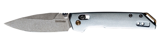 Picture of  Kershaw 2051 Iridium  Edc Mini 3" Folding Spear Point Plain Stonewashed D2 Steel Blade, Ice Blue Aluminum Handle