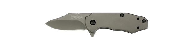 Picture of  Kershaw 3560 Ember  2" Folding Modified Clip Point Plain Gray Ticn 8Cr13mov SS Blade Gray Ticn Stainless Steel Handle Includes Pocket Clip