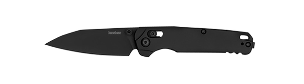 Picture of  Kershaw 6105Blk Bel Air  3" Folding Reverse Tanto Plain Blackwash Cpm Magnacut Steel Blade, Black Aluminum Handle