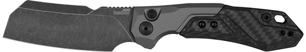 Picture of  Kershaw 7850 Launch 14 Automatic 3.38" Cleaver Plain Black Oxide Blackwash Cpm 154 Ss, Blade Black Anodized Aluminum/Carbon Fiber Handle