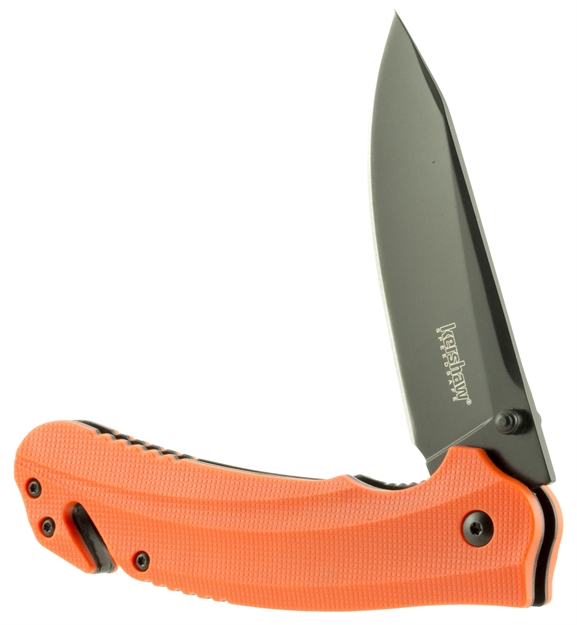 Picture of  Kershaw 8650 Barricade  3.50" Folding Drop Point Plain Black Oxide 8Cr13mov SS Blade Orange Glass-Filled Nylon Handle Features Glass Breaker Includes Pocket Clip