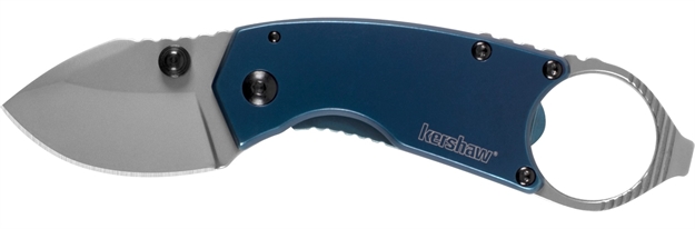 Picture of  Kershaw 8710 Antic  1.70" Folding Drop Point Plain Bead Blasted 8Cr13mov SS Blade Blue Pvd Stainless Steel Handle Includes Pocket Clip