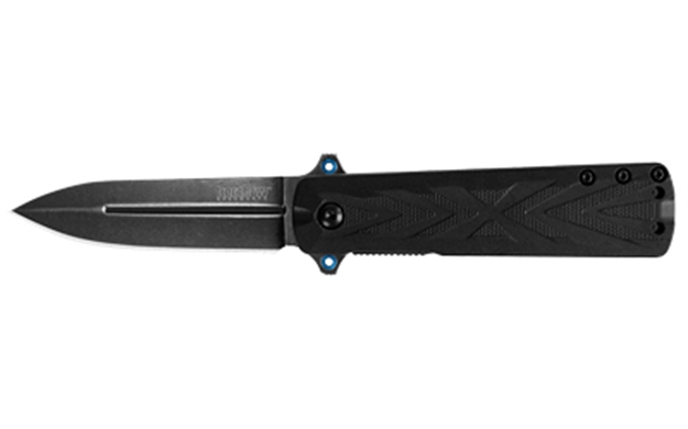 Picture of  Kershaw 3960 Barstow  3" Folding Spear Point Plain Black Oxide Blackwash 8Cr13mov SS Blade Black Glass-Filled Nylon Handle Includes Pocket Clip