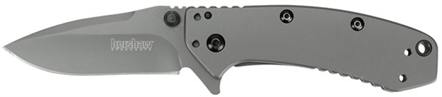 Picture of  Kershaw 1555Ti Cryo  2.75" Folding Drop Point Plain Gray Tin 8Cr13mov SS Blade Gray Pvd Stainless Steel Handle Includes Pocket Clip