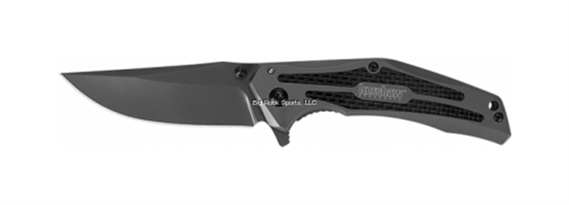 Picture of Kershaw Duojet Folding Knife, Clam Pack, Assisted Opening, Gray Coated 3.25" Blade, Gray Handle W/Carbon Fiber Clam 8300X