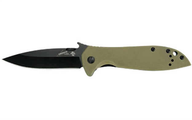 Picture of Kershaw Emerson Cqc-4K 3.25" Blade Folding Knife, Wave Shape/Thumb Disk Opening 6054BRNBLK