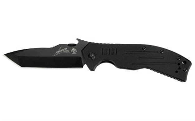 Picture of  Kershaw 6044Tblk Cqc 8K 3.50" Folding American Tanto Plain Black Oxide 8Cr14mov SS Blade Black G10 Handle Includes Pocket Clip 087171037318