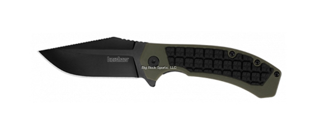 Picture of Kershaw Faultline Folding Knife-Clam Pack, Black-Oxide 4" Blade, Nylon Handle, Ball Bearing Opening W/Flipper Clam