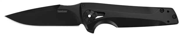 Picture of Kershaw Flythrough Folding Knife, Black-Oxide 3" Blade, Black Oxide Handle, Ball Bearing Opening W/Flipper Box