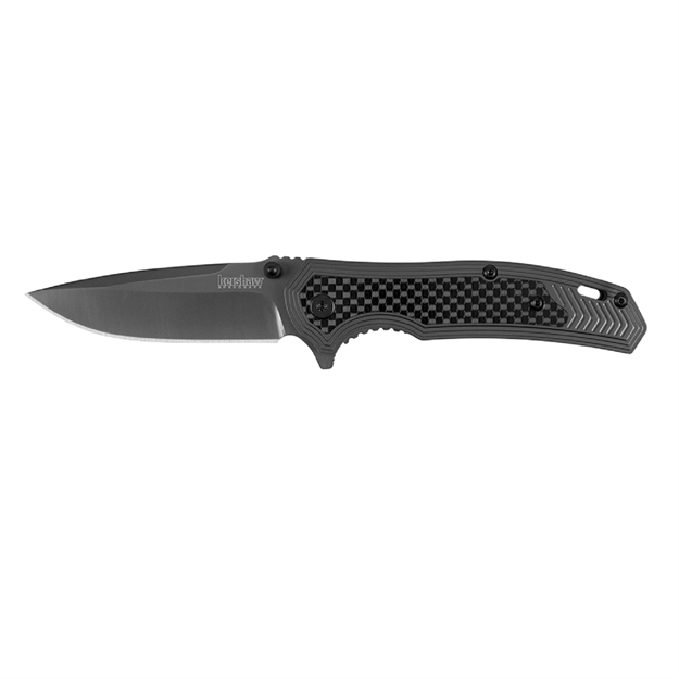 Picture of Kershaw Duojet Folding Knife, Clam Pack, Assisted Opening, Gray Coated 3.25" Blade, Gray Handle W/Carbon Fiber Clam