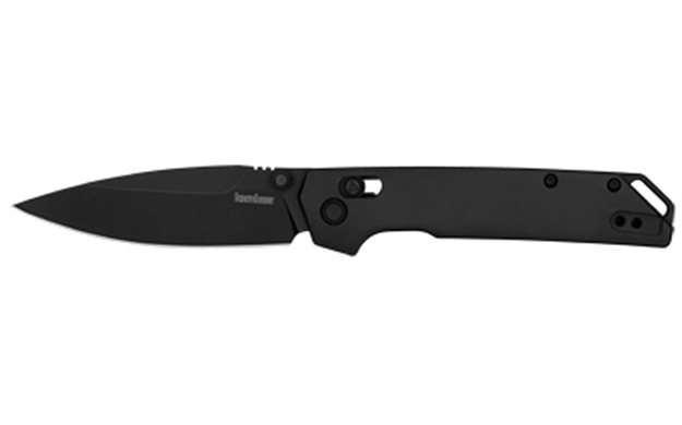 Picture of  Kershaw 2038Blk Iridium  3.40" Folding Spear Point Plain Satin/Stonewashed D2 Steel Blade/ Gray Anodized Aluminum Handle Includes Pocket Clip