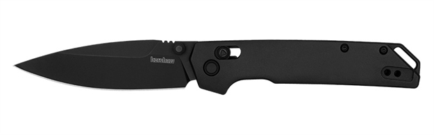 Picture of  Kershaw 2038Blk Iridium  3.40" Folding Spear Point Plain Satin/Stonewashed D2 Steel Blade/ Gray Anodized Aluminum Handle Includes Pocket Clip 087171065601