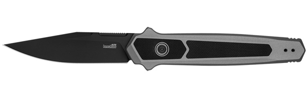 Picture of  Kershaw 7951 Launch 17 Automatic 3.50" Folding Clip Point Plain Black Cerakote S35vn Blade, Gray Anodized W/Black G10 Inlays Aluminum Handle, Includes Pocket Clip 087171066561