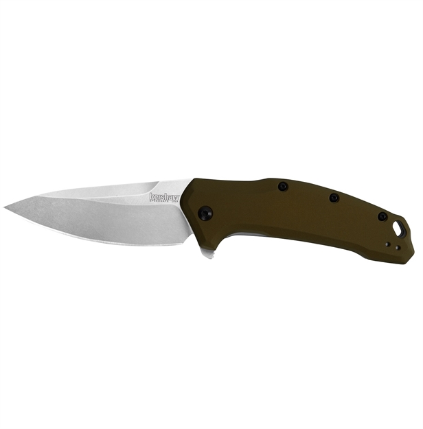 Picture of Kershaw Link Assisted 3.25In Stonewash Plain Bronze Handle