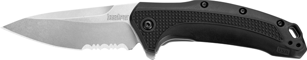 Picture of Kershaw Link Assisted Opening Folding Knife, 3" Blade,, Partially Serrated 3.25" Blade
