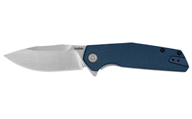 Picture of  Kershaw 2036 Lucid  3.20" Folding Clip Point Plain Stonewashed 8Cr13mov SS Blade/Blue/Stonewashed Glass Filled Nylon/Ss Handle Includes Pocket Clip