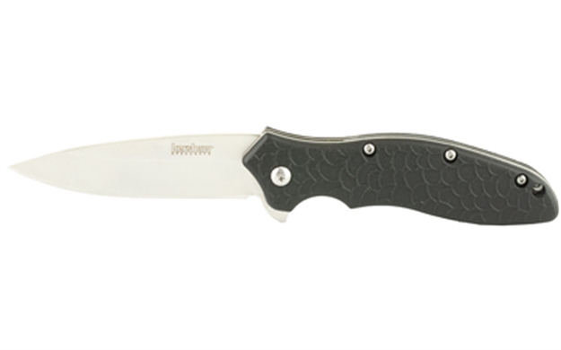 Picture of  Kershaw 1830 Oso Sweet  3" Flipper Drop Point Plain Satin 8Cr13mov SS Blade, Black Gfn Handle, Includes Pocket Clip 087171183008