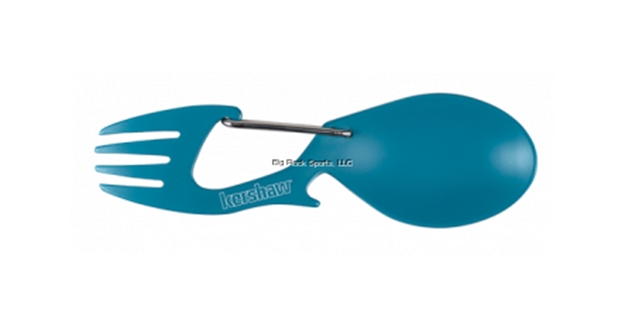 Picture of Kershaw Ration Teal-Clam Pack, Teal Food-Safe Coating, Fork-Spoon-Bottle Opener,Carabiner Gate Clam