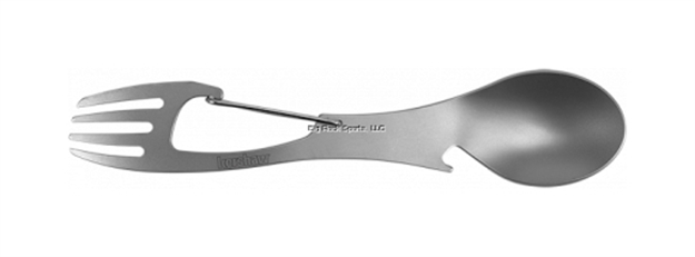 Picture of Kershaw Ration Xl-Clam Pack, Bead-Blasted Finish Food-Safe Coating-Spoon-Fork-Bottle Opener,Carabiner Gate Clam