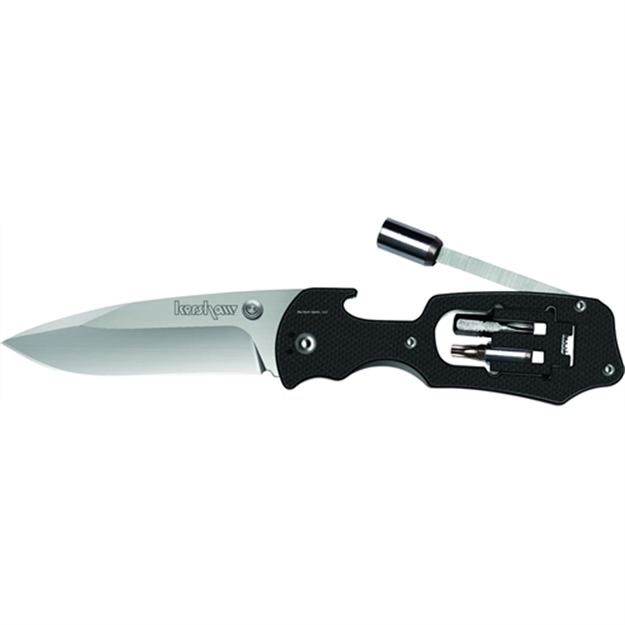 Picture of Kershaw Select Fire Folding Knife/Multi-Tool, Liner Lock 3-3/8" Blade, Hexhead Bit And 4 Screwdriver Bits, Clam