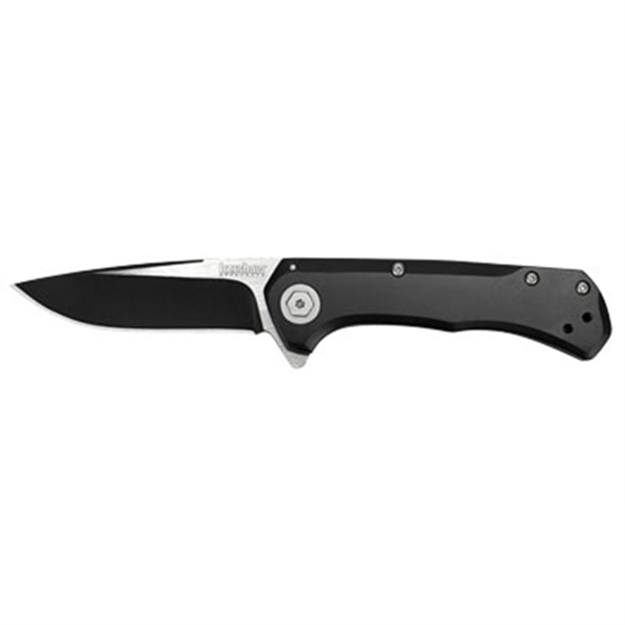 Picture of  Kershaw 1955 Showtime  3" Folding Drop Point Plain Black Oxide/Satin 8Cr13mov SS Blade Black Oxide Stainless Steel Handle Includes Pocket Clip 087171044774