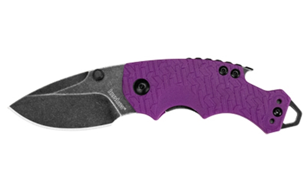 Picture of Kershaw Shuffle Multifunction Folding Knife, 2.4" Blade, Liner Lock, Screw Driver, Bottle Cap Opener, Purple Blackwash 8700PURBW