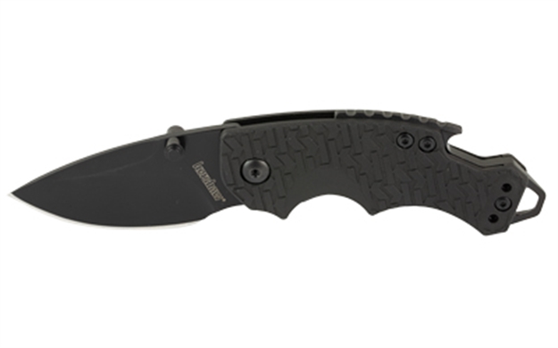 Picture of  Kershaw 8700Blk Shuffle  2.40" Folding Gfn Plain Black Oxide 8Cr14mov SS Blade Black K Textured Glass-Filled Nylon Handle Includes Pocket Clip 087171037134