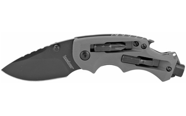Picture of  Kershaw 8720 Shuffle Diy 2.40" Folding Drop Point Plain Black Oxide 8Cr13mov SS Blade Gray Glass-Filled Nylon Handle Includes Pocket Clip