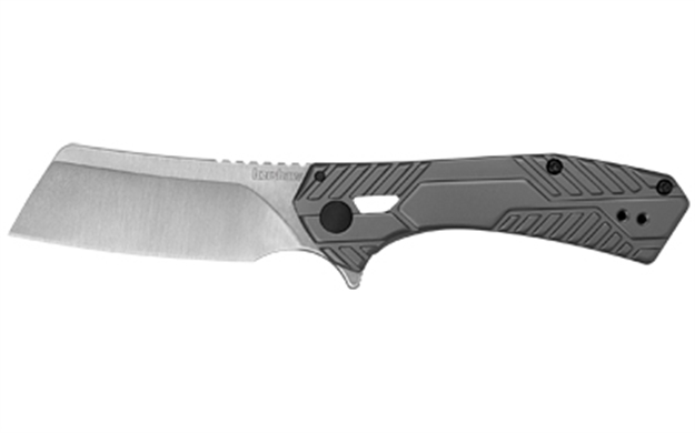 Picture of  Kershaw 3445 Static  2.90" Folding Cleaver Plain Satin 8Cr13mov SS Blade Gray Pvd Stainless Steel Handle Includes Pocket Clip 087171055749