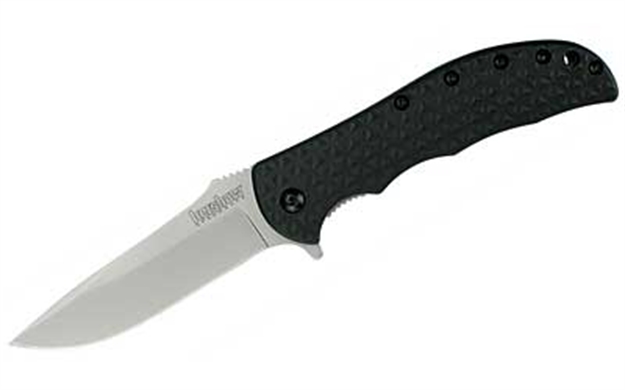 Picture of  Kershaw 3650 Volt II  3.25" Folding Drop Point Plain Bead Blasted 8Cr13mov SS Blade Black Glass-Filled Nylon Handle Includes Pocket Clip