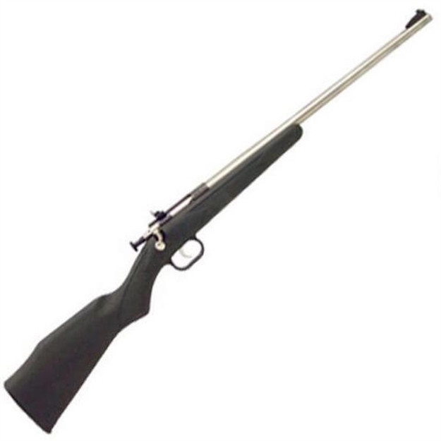 Picture of  Crickett Ksa2245 Youth  22 LR 1Rd  16.12" Stainless Steel Barrel, Fixed Front/Adjustable Rear Peep Sights, Black Synthetic Stock W/11.5" Lop, Rebounding Firing Pin Safety